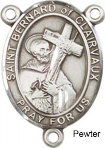 St. Bernard of Clairvaux Rosary Centerpiece Sterling Silver or Pewter [BLCR0334]