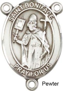St. Boniface Rosary Centerpiece Sterling Silver or Pewter [BLCR0180]
