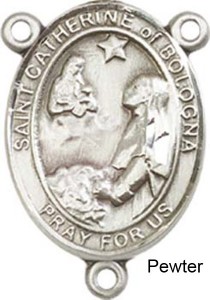 St. Catherine of Bologna Rosary Centerpiece Sterling Silver or Pewter [BLCR0452]