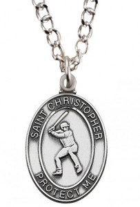 St. Christopher Baseball Medal Pewter [MVM1117]