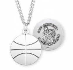 St. Christopher Basketball Medal Sterling Silver [HMM1052]