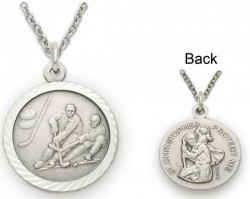St. Christopher Ice Hockey Sports Medal with Chain [SM0049]
