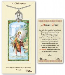 St. Christopher Medal in Pewter with Prayer Card [BLPCP010]