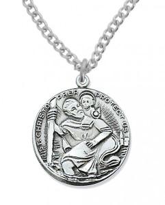 St. Christopher Round Medal Pewter [MVM1126]