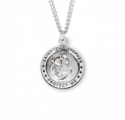 St. Christopher Round Medal Sterling Silver [REM2011]