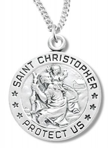 St. Christopher Round Medal Sterling Silver [REM2012]