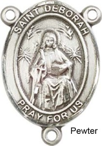 St. Deborah Rosary Centerpiece Sterling Silver or Pewter [BLCR0384]