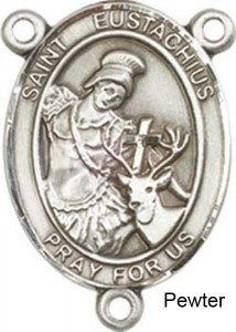 St. Eustachius Rosary Centerpiece Sterling Silver or Pewter [BLCR0454]
