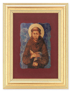 St. Francis 5x6.5 Velvet Back Gold Frame [HFA4694]