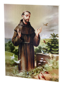 St. Francis of Assisi Embossed Wood Plaque [HWP310]