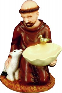 Plastic Saint Francis Bird Feeder Statue - 16 Inch [SAP2411]