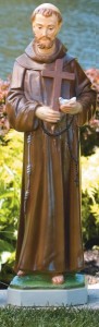 St. Francis with Cross and Birds Statue 32 Inches [MSA0024]