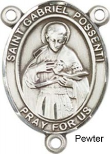 St. Gabriel Possenti Rosary Centerpiece Sterling Silver or Pewter [BLCR0377]