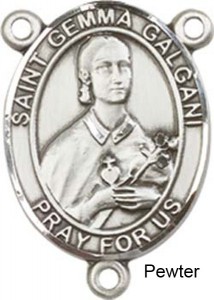 St. Gemma Galgani Rosary Centerpiece Sterling Silver or Pewter [BLCR0294]