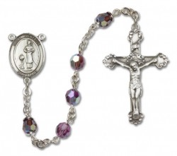 St. Genesius of Rome Sterling Silver Heirloom Rosary Fancy Crucifix [RBEN1204]