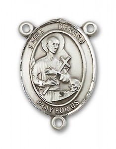 St. Gerard Rosary Centerpiece Sterling Silver or Pewter [BLCR0212]