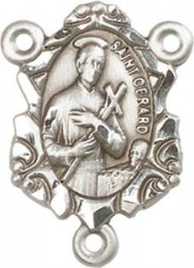 St. Gerard Majella Sterling Silver Rosary Centerpiece [BLCR0128]