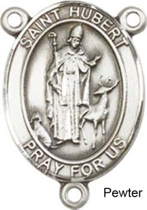 St. Hubert of Liege Rosary Centerpiece Sterling Silver or Pewter [BLCR0215]