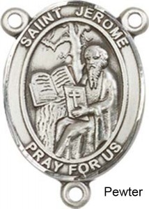 St. Jerome Rosary Centerpiece Sterling Silver or Pewter [BLCR0299]