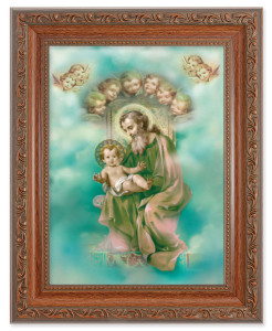 St. Joseph with Jesus Child 6x8 Print Under Glass [HFA5408]