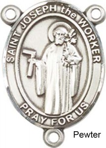 St. Joseph the Worker Rosary Centerpiece Sterling Silver or Pewter [BLCR0321]