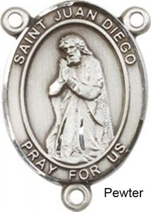 St. Juan Diego Rosary Centerpiece Sterling Silver or Pewter [BLCR0277]