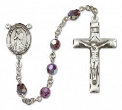 St. Juan Diego Sterling Silver Heirloom Rosary Squared Crucifix [RBEN0257]