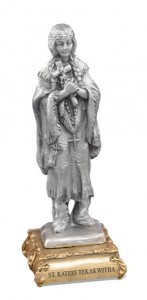 St. Kateri Tekakwitha Pewter Statue 4 Inch [HRST474]