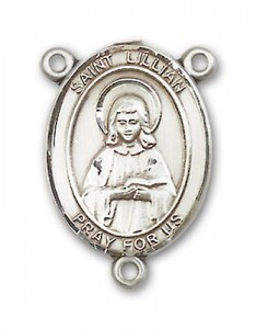 St. Lillian Rosary Centerpiece Sterling Silver or Pewter [BLCR0327]