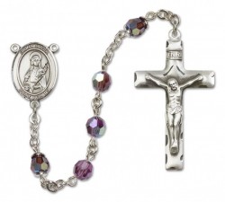 St. Lucia of Syracuse Sterling Silver Heirloom Rosary Squared Crucifix [RBEN0278]