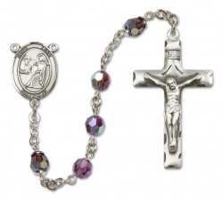 St. Luke the Apostle Sterling Silver Heirloom Rosary Squared Crucifix [RBEN0280]