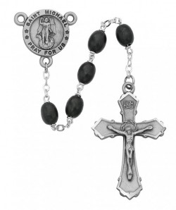 St. Michael Black Bead Rosary [MVRB1123]