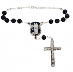St. Michael Blue Enamel Police Auto Rosary [AUM080]