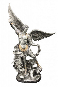 St. Michael Statue, Silver Gold - 10 inches [GSS0052]