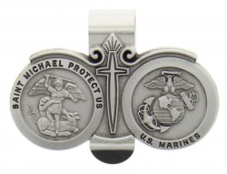 St. Michael U.S. Marines Visor Clip Pewter [AU1024]