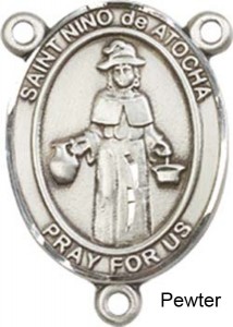 St. Nino De Atocha Rosary Centerpiece Sterling Silver or Pewter [BLCR0316]