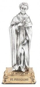Saint Peregrine Pewter Statue 4 Inch [HRST514]
