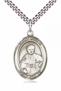 Sterling Silver St 18 Chain Jewels Obsession St Made In USA Pius X Pendant Pius X Pendant