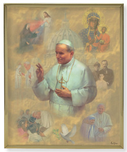 St. Pope John Paul II Gold Frame 8x10 Plaque [HFA4925]