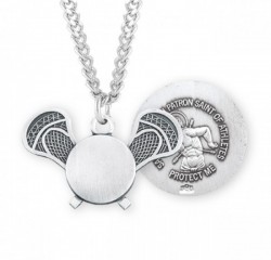 St. Sebastian Lacrosse Medal Sterling Silver [HMM1066]