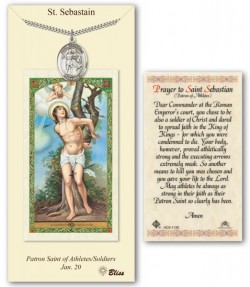 St. Sebastian Medal in Pewter with Prayer Card [BLPCP034]