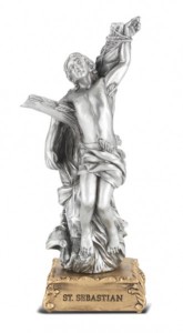 St. Sebastian Pewter Statue 4 Inch [HRST540]