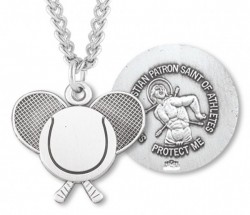 St. Sebastian Tennis Medal Sterling Silver [HMM1075]