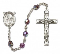 St. Sharbel Sterling Silver Heirloom Rosary Squared Crucifix [RBEN0391]