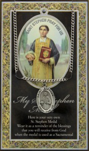 St. Stephen Medal in Pewter with Bi-Fold Prayer Card [HPM051]
