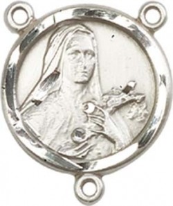 St. Teresa Sterling Silver Rosary Centerpiece [BLCR0120]