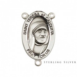 St. Teresa of Calcutta Sterling Silver Rosary Centerpiece [BLCR0149]