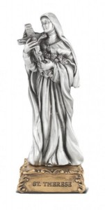Saint Th&eacute;r&egrave;se of Lisieux Pewter Statue 4 Inch [HRST340]