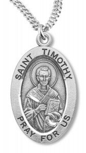 St. Timothy Medal Sterling Silver [HMM1150]