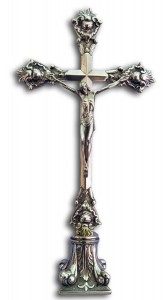 Standing Crucifix in Shiny Brass - 14.75 Inches [GSCH1154]